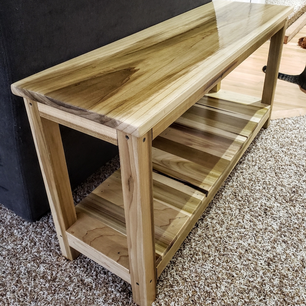 One-of-a-kind handcrafted poplar wood bench